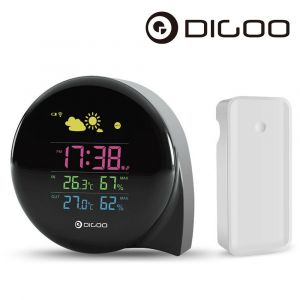 Diamond Wings Store שרשראות כסף DIGOO DG-THS02 Wireless Weather Station In/Outdoor Thermometer Hygrometer CLOCK