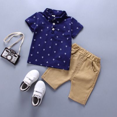 Diamond Wings Store שרשראות Toddler Kids Baby Boy Clothes Boys Outfits Sets Short T-Shirt + Pants Dot Tops 